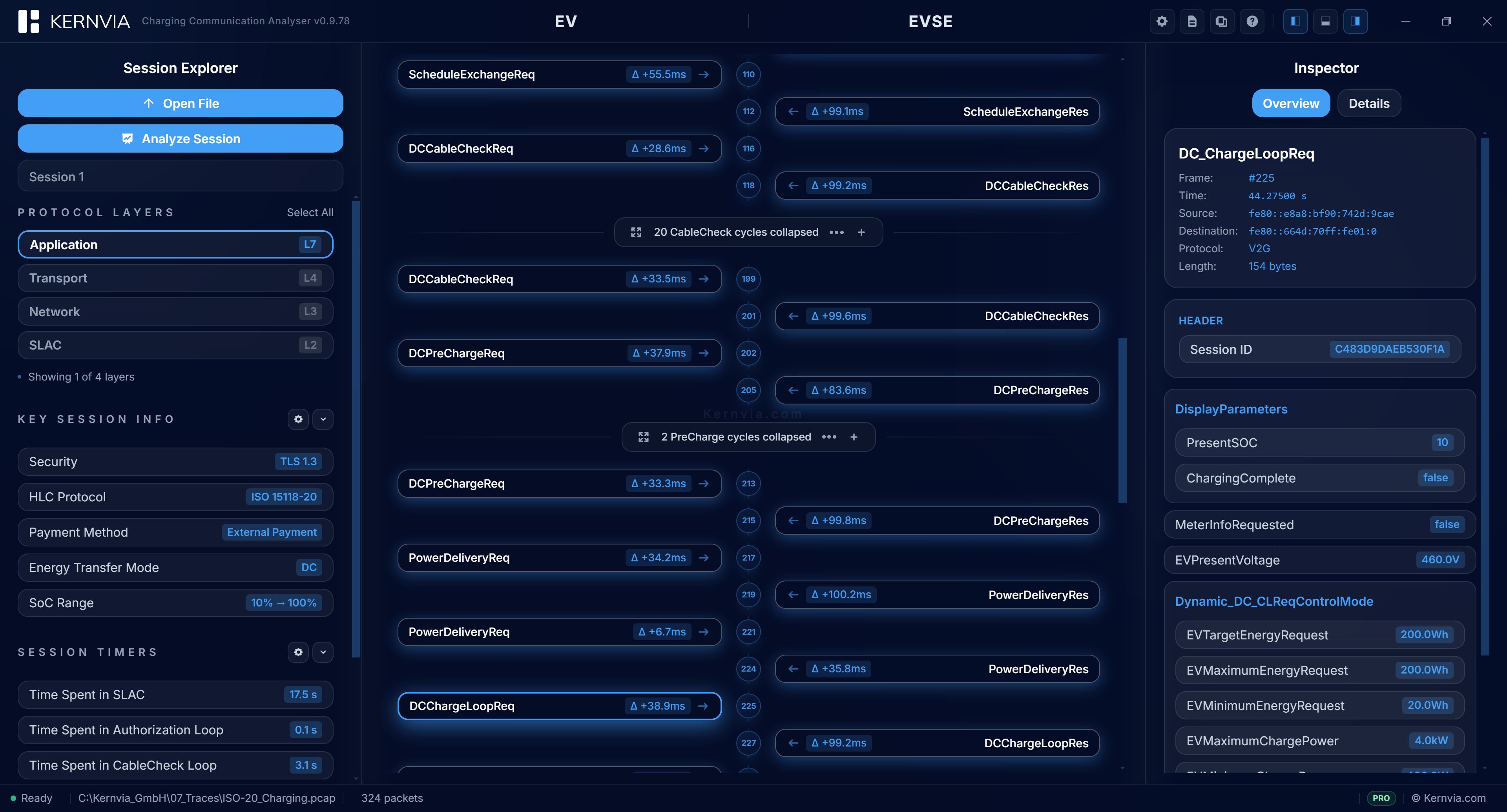 KERNVIA ISO 15118-20 bidirectional charging BPT software analysis
